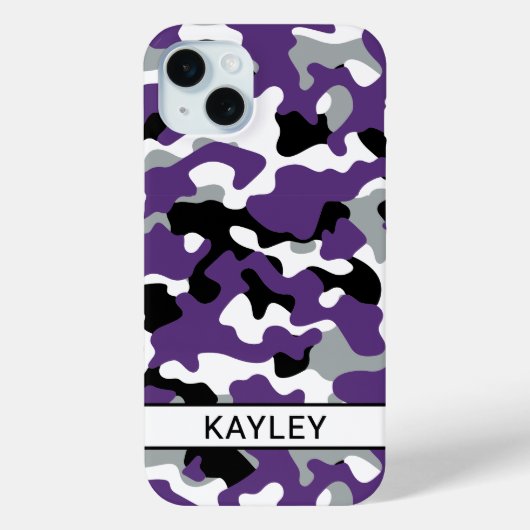Coques Case-Mate iPhone Purple Black Camouflage Personalized (Verso)