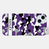 Coques Case-Mate iPhone Purple Black Camouflage Personalized (Verso (horizontal))