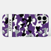 Coques Case-Mate iPhone Purple Black Camouflage Personalized (Verso (horizontal))