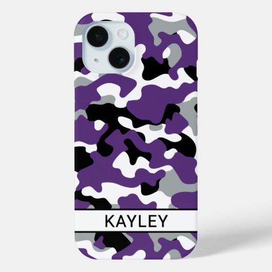 Coques Case-Mate iPhone Purple Black Camouflage Personalized (Verso)