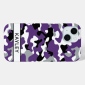 Coques Case-Mate iPhone Purple Black Camouflage Personalized (Verso (horizontal))