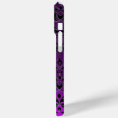 Coques Case-Mate iPhone PURPLE BLACK DAMASK GEMSTONE MONOGRAM Floral (Verso / Gauche)