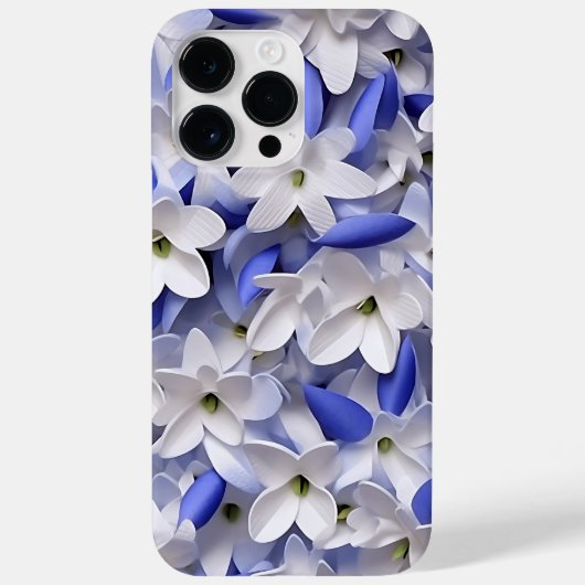 COQUES Case-Mate iPhone PURPLE BLUE BLANC PAPIER 3D LOIN BLUEBELLS (Verso)