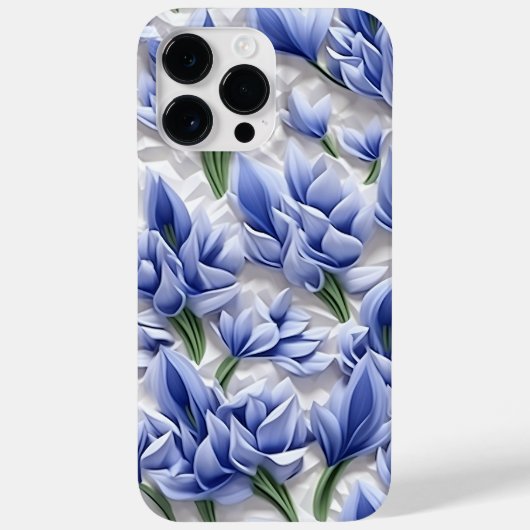 COQUES Case-Mate iPhone PURPLE BLUE BLANC PAPIER 3D LOIN BLUEBELLS (Verso)