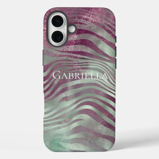 Coques Case-Mate iPhone Purple Bourgogne Aqua Mint Zebra (Verso)
