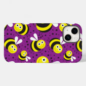 Coques Case-Mate iPhone Purple Bumblebees iPhone | iPhone 14 Coque-Mate (Verso (horizontal))