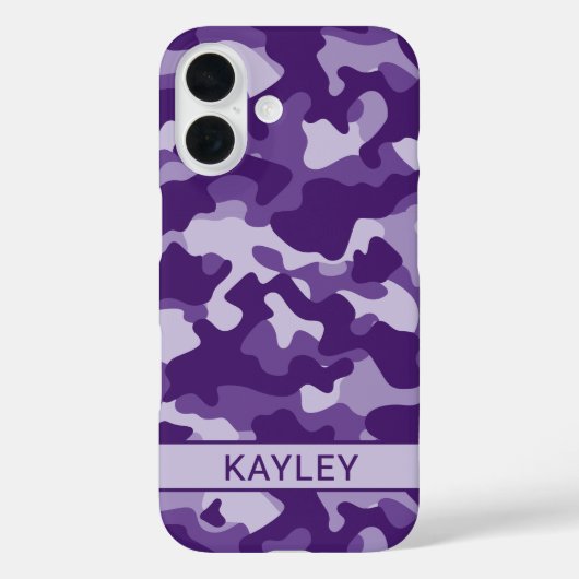 Coques Case-Mate iPhone Purple Camouflage Personalized (Verso)