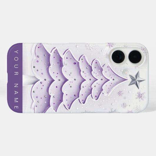 Coques Case-Mate iPhone Purple Christmas (Verso (horizontal))