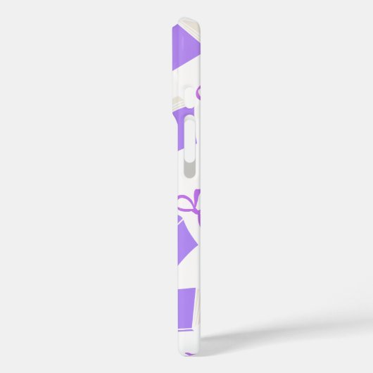 Coques Case-Mate iPhone Purple Dreamy Books & Bows Pattern (Verso / Gauche)