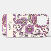 Coques Case-Mate iPhone Purple Floral Paisley Motif unique (Verso (horizontal))