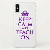 Coques Case-Mate iPhone Purple Gardez le calme et Enseigner (Dos)