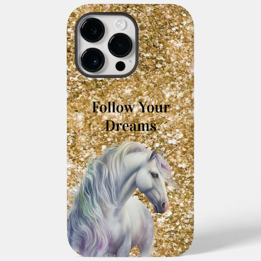 Coques Case-Mate iPhone Purple Gold Dream Unicorn Gold Parties scintillant (Verso)