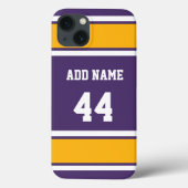 Coques Case-Mate iPhone Purple Gold et White Sports Stripe (Verso)