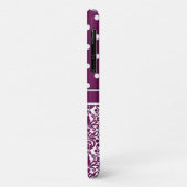 Coques Case-Mate iPhone Purple Monogramme Damask Pois Motif (Dos/Gauche)