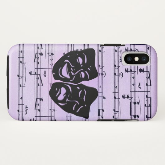 Coques Case-Mate iPhone Purple Music and Theater Masks (Dos (Horizontal))