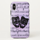 Coques Case-Mate iPhone Purple Music and Theater Masks (Dos)