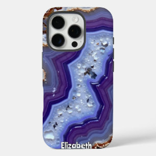 Coques iPhone 16 Pro Purple ondulant et Abstrait bleu