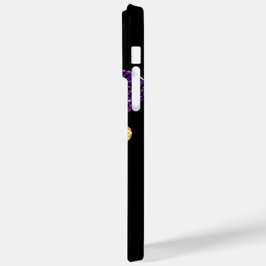 COQUES Case-Mate iPhone PURPLE OR VERT MARDI GRAS COEURS & LÈVRES (Verso / Gauche)