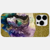 COQUES Case-Mate iPhone PURPLE OR VERT MARDI GRAS MASK & FEATHERS (Verso (horizontal))