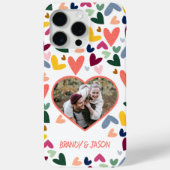 Coques Case-Mate iPhone Purple Orange Mint Vert Rose Bleu Coeurs Art (Verso)