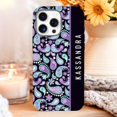Coques Case-Mate iPhone Purple Paisley Nom personnalisé