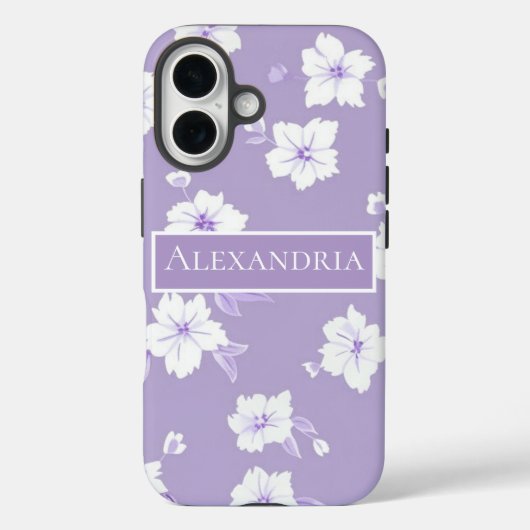 Coques Case-Mate iPhone Purple Personalized Floral Phone Case (Verso)