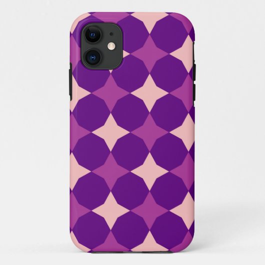 Coques Case-Mate iPhone Purple rétro, Cercles roses Abstraits (Dos)