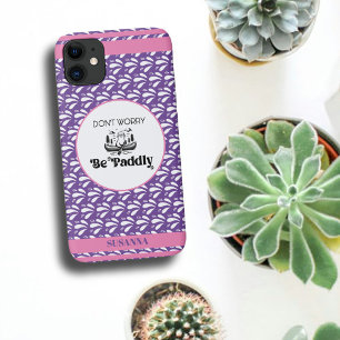 Case-Mate iPhone Case Purple Retro Motif d'eau Otter Canoe Nom personnal