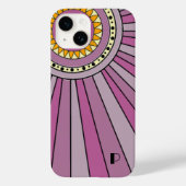 Coques Case-Mate iPhone Purple Retro rayons solaires Lettre monographique (Verso)