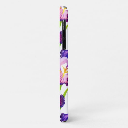 Coques Case-Mate iPhone Purple Rustique Pré Iris Fleurs Aquarelle (Dos/Gauche)