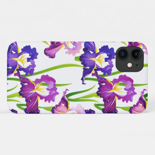 Coques Case-Mate iPhone Purple Rustique Pré Iris Fleurs Aquarelle (Dos (Horizontal))