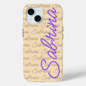 Coques Case-Mate iPhone Purple Sabrina Signature Nom Motif (Verso)