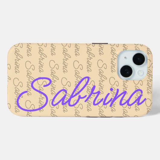 Coques Case-Mate iPhone Purple Sabrina Signature Nom Motif (Verso (horizontal))