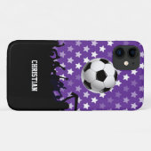 Coques Case-Mate iPhone Purple Stars Fans de football et balle (Dos (Horizontal))