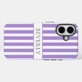 Coques Case-Mate iPhone Purple striped Personalized Name  (Verso (horizontal))