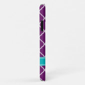 Coques Case-Mate iPhone Purple Trellis Motif Turquoise Nom (Dos/Droite)