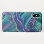 Coques Case-Mate iPhone Purple Turquoise Galaxy Nebula Agate No. 1 Parties (Dos (Horizontal))