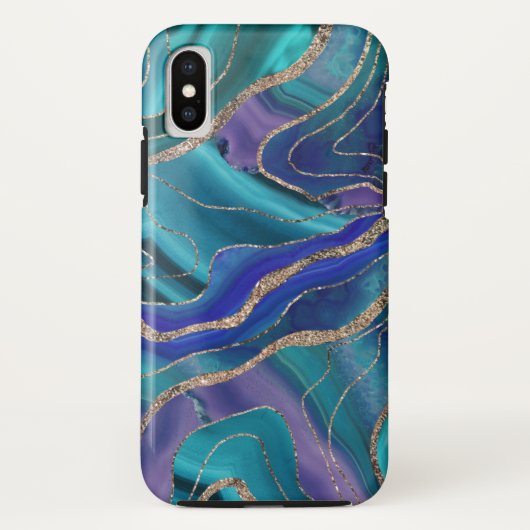 Coques Case-Mate iPhone Purple Turquoise Galaxy Nebula Agate No. 1 Parties (Dos)