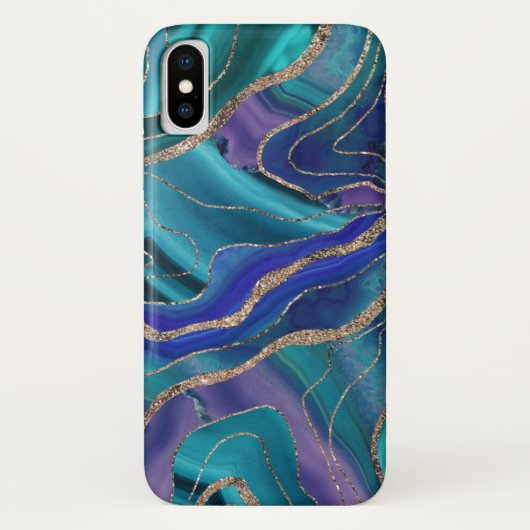 Coques Case-Mate iPhone Purple Turquoise Galaxy Nebula Agate No. 1 Parties (Dos)