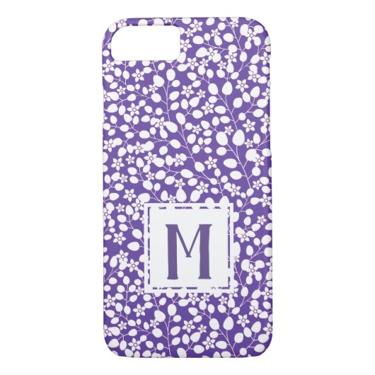 Coques Case-Mate iPhone Purple Ultra Violet Fleurs Blanches Fleurs Florale (Dos)