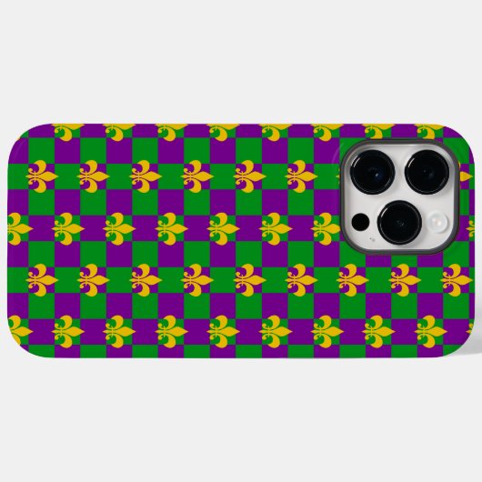 COQUES Case-Mate iPhone PURPLE VERT JAUNE MARDI GRAS MOTIF (Verso (horizontal))