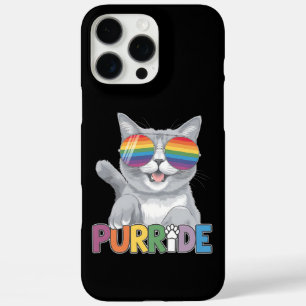 Coques iPhone 16 Pro Max Purride Chat Lunettes de soleil Gay pride Rainbow 