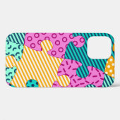 Coques Case-Mate iPhone Puzzles géométriques : bannière Memphis. (Verso (horizontal))