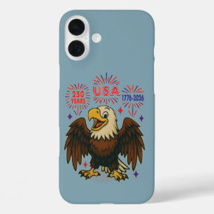 Coques iPhone 16 Plus Pygargue à tête blanche avec feux d'artifice – Éta
