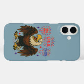 Coques Case-Mate iPhone Pygargue à tête blanche avec feux d'artifice – Éta (Verso (horizontal))