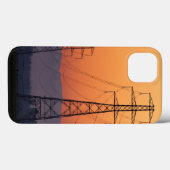 Coques Case-Mate iPhone Pylônes électriques au coucher du soleil (Verso (horizontal))