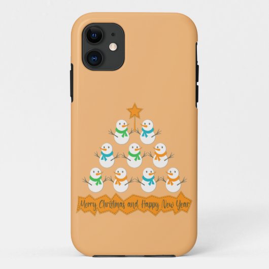 Coques Case-Mate iPhone Pyramide des sapins de Noël faite de bonhommes de (Dos)