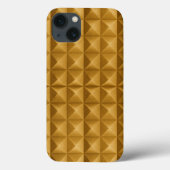 Coques Case-Mate iPhone Pyramides, triangles texture dorée. (Verso)