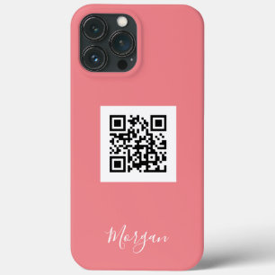 Case-Mate iPhone Case QR Code, Logo Art ou Photo, Nom du script, Coral