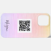 Coques Case-Mate iPhone QR Code, Logo Art ou Photo, Nom, Rainbow Texture (Verso (horizontal))